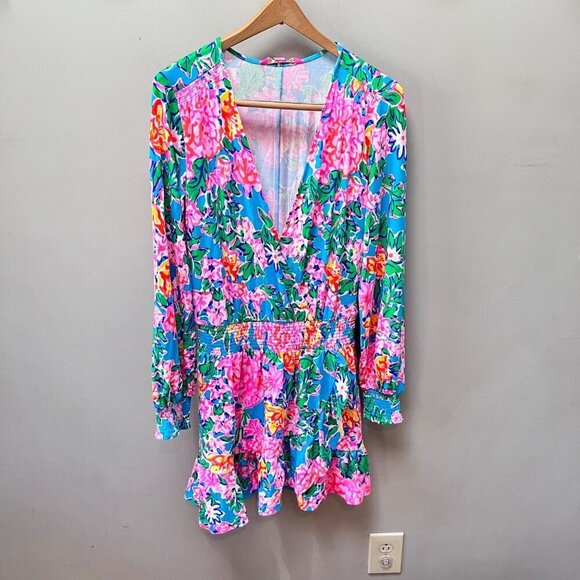 Lilly Pulitzer Women's Floral Print Romper Dress S 94% Rayon 6% Elastane Multico - Picture 1 of 7